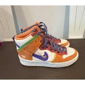 Nike Dunk High Up Setsubun Orange Purple Suede DQ5012-133 Womens Sneakers